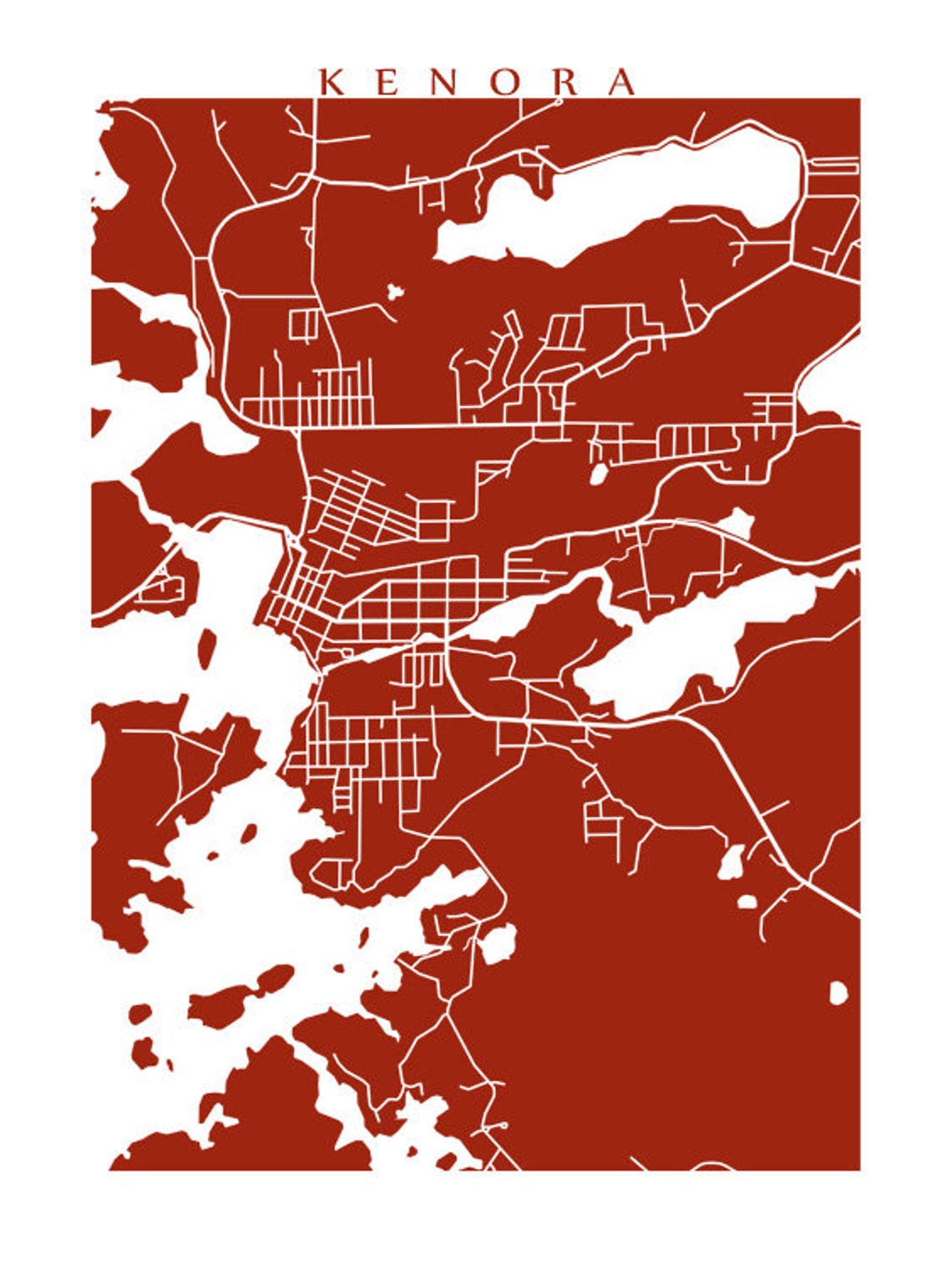 Kenora Northern Ontario Map Print Etsy Canada