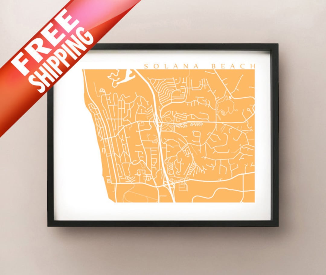 Solana Beach Map - California Poster Print - Etsy