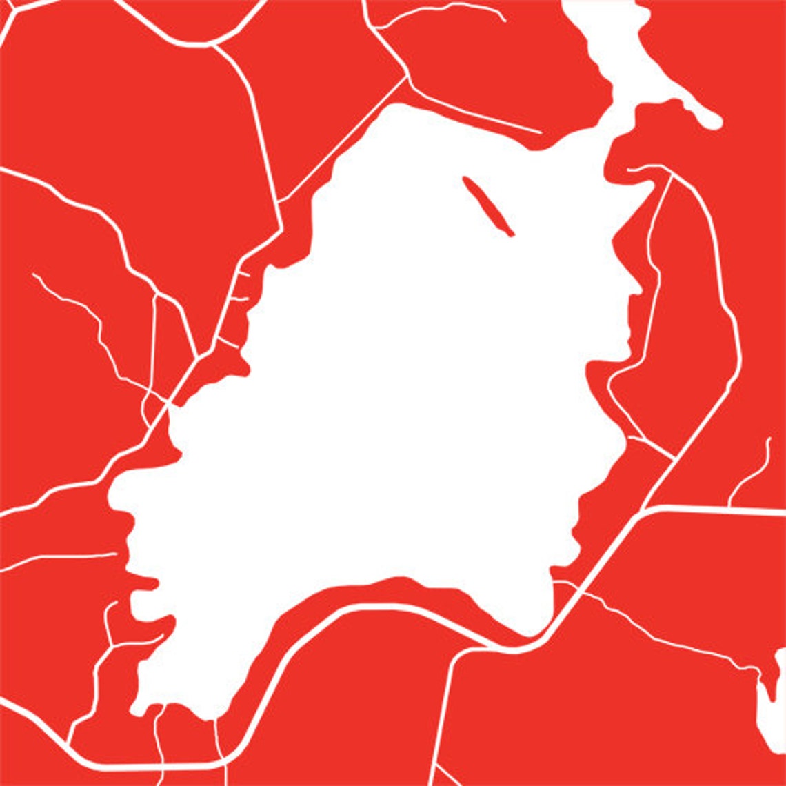 Porter Lake Map Print Maine Poster Etsy