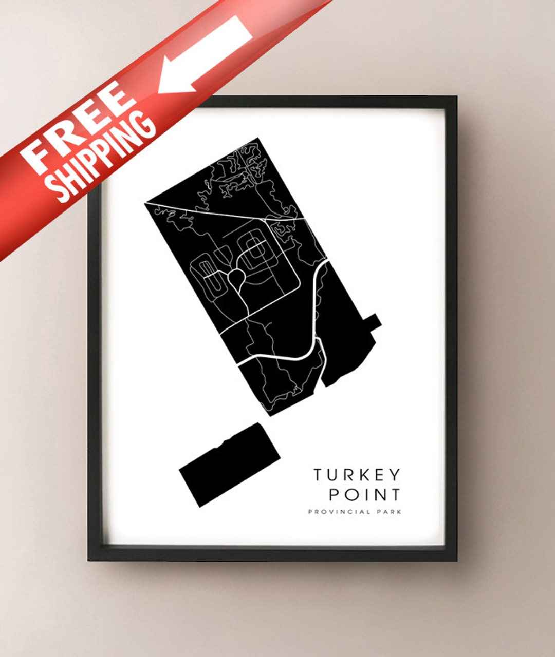 Turkey Point Map Turkey Point Provincial Park, Ontario Map Print - Etsy