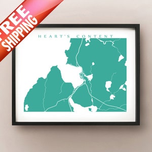 Herz-Inhalt, NL Karte - Neufundland Poster