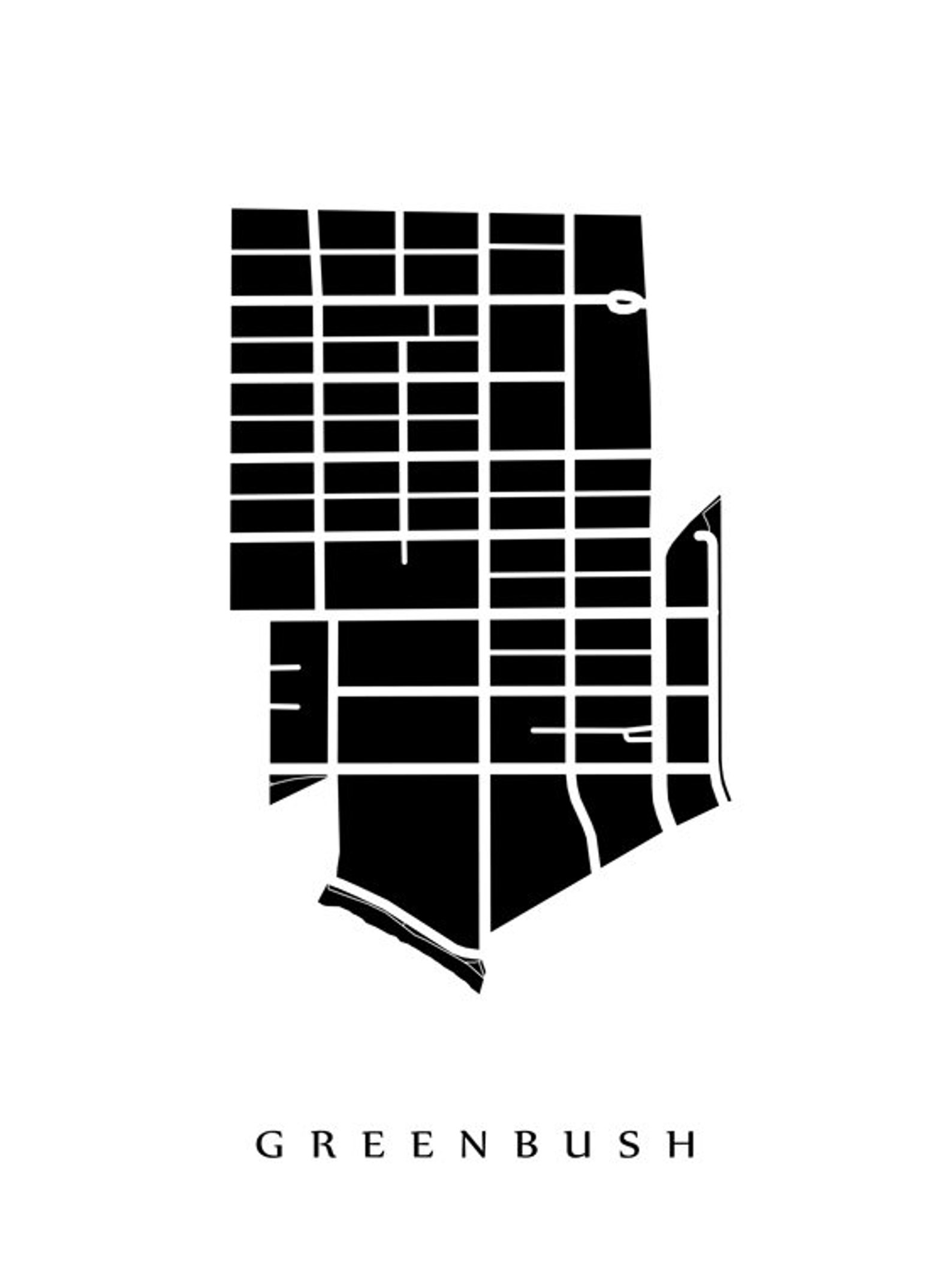 Greenbush Map Madison WI Neighbourhood Art Print Etsy