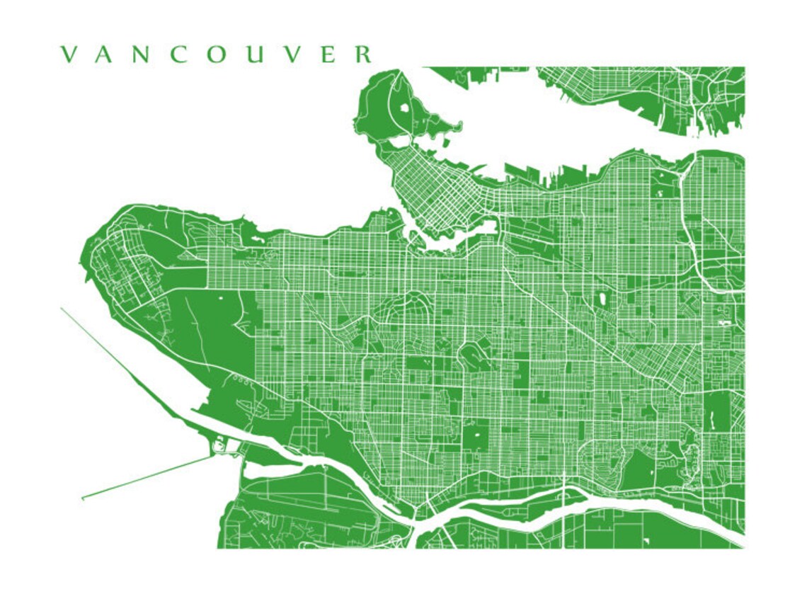 Vancouver Map Print - Etsy
