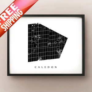 Caledon Map - Ontario poster art - Horizontal orientation