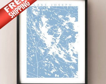 Lake Joseph Karte - Muskoka Ontario Poster art