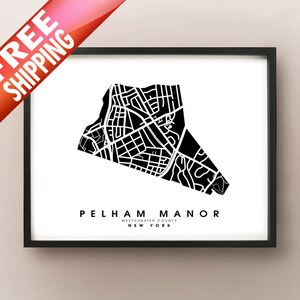 Pelham Manor, NY - Stadt Grenzen Karte Drucken