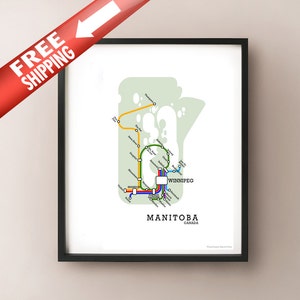 Manitoba Metro Subway Style Carte Art Print