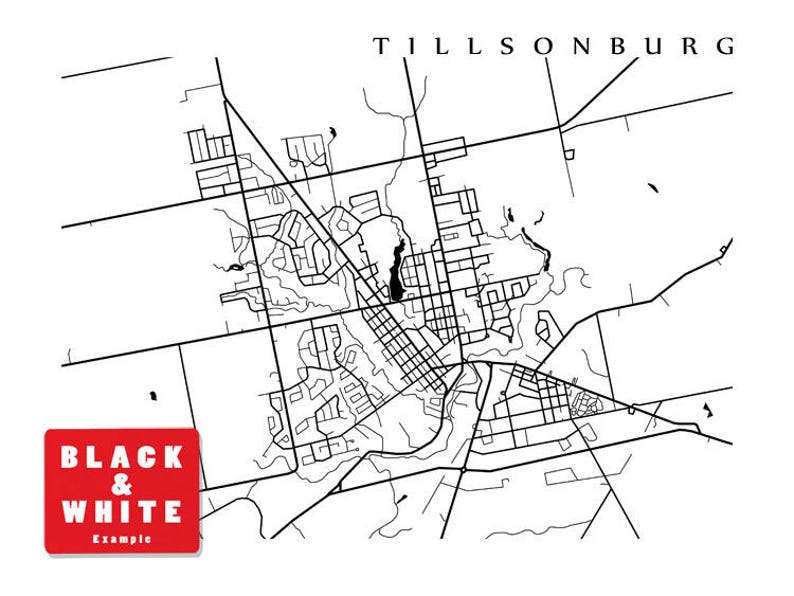 Tillsonburg ON Map Print Ontario Poster Art Etsy.de