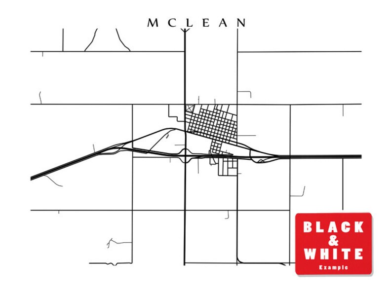 Mclean TX Map Print Texas Poster Etsy UK