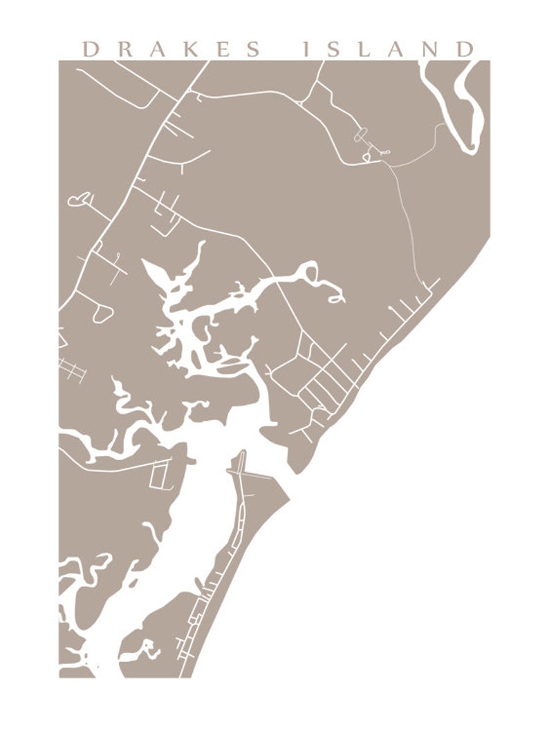 Drakes Island Map Art Choisissez votre taille et votre Etsy France