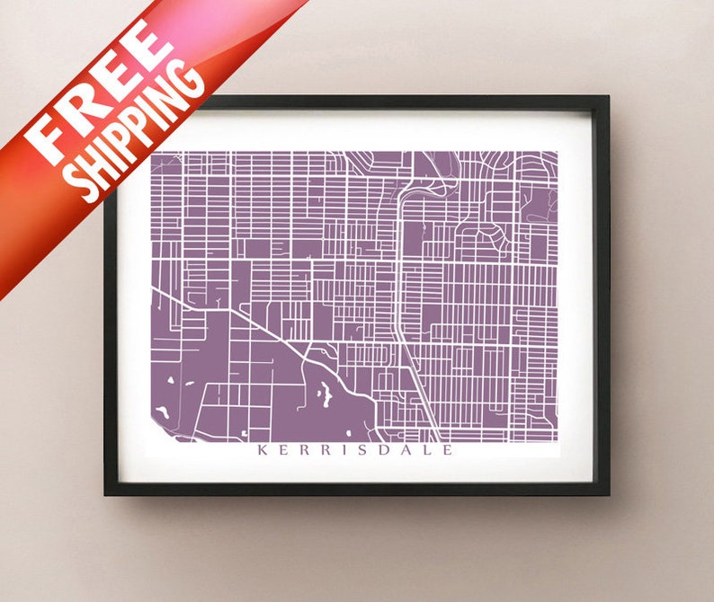 Kerrisdale Vancouver Map Poster Print BC Canada Etsy Canada