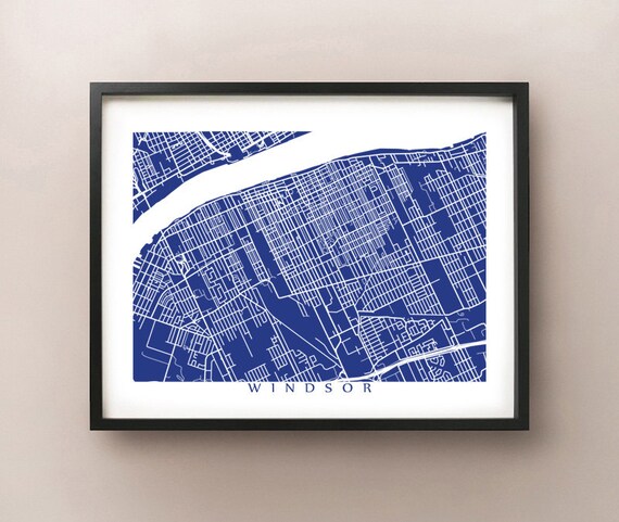 Windsor Map Ontario Poster Art | Etsy