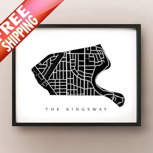 The Kingsway Map - Etobicoke, Toronto Neighbourhood Art Print