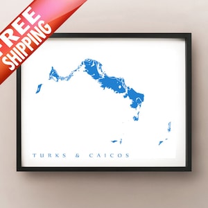 Empreinte de carte des îles Turques et Caïques