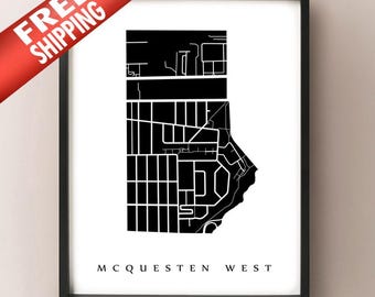 McQuesten West Map - Mihamilton Viertel Kunstdruck