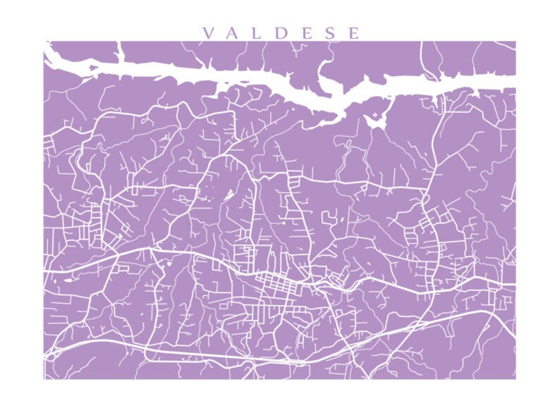 Valdese NC Map Print North Carolina Poster Etsy