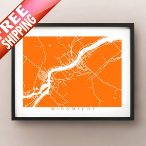 Miramichi, NB Map - New Brunswick Art Poster