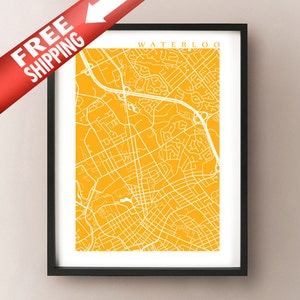 Waterloo Map Print - Ontario, Canada Art Poster