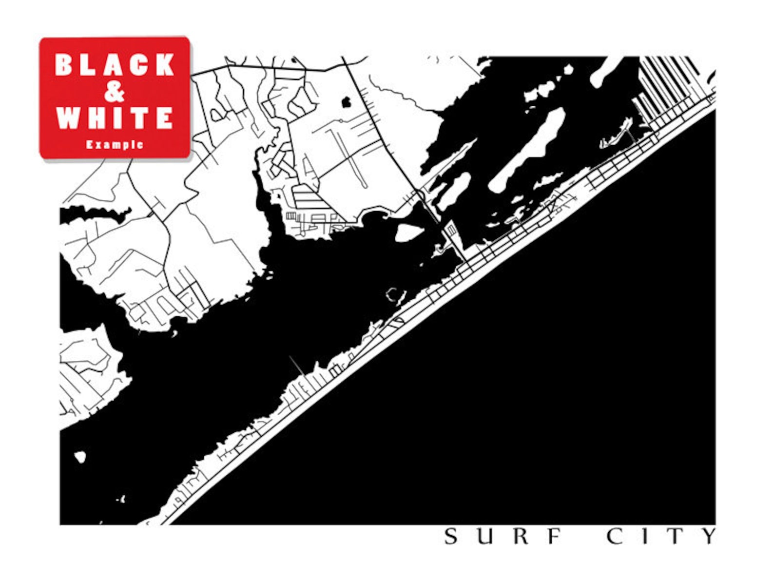 Surf City NC Map Print