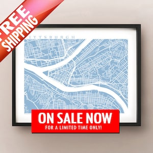 Pittsburgh Map Art - Pennsylvania Poster Print