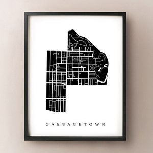 Carte de Cabbagetown - Toronto Neighbourhood Art Print