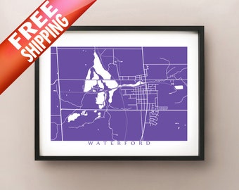 Waterford, ON Map - Norfolk, Ontario Poster Kunst