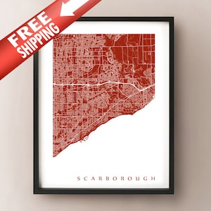Scarborough Map Print - Toronto Poster Art