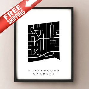 Strathcona Gärten Karte - Burlington, AUF Nachbarschaft Kunstdruck