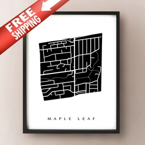 Carte Maple Leaf - North York, Toronto, ON Neighbourhood Art Print