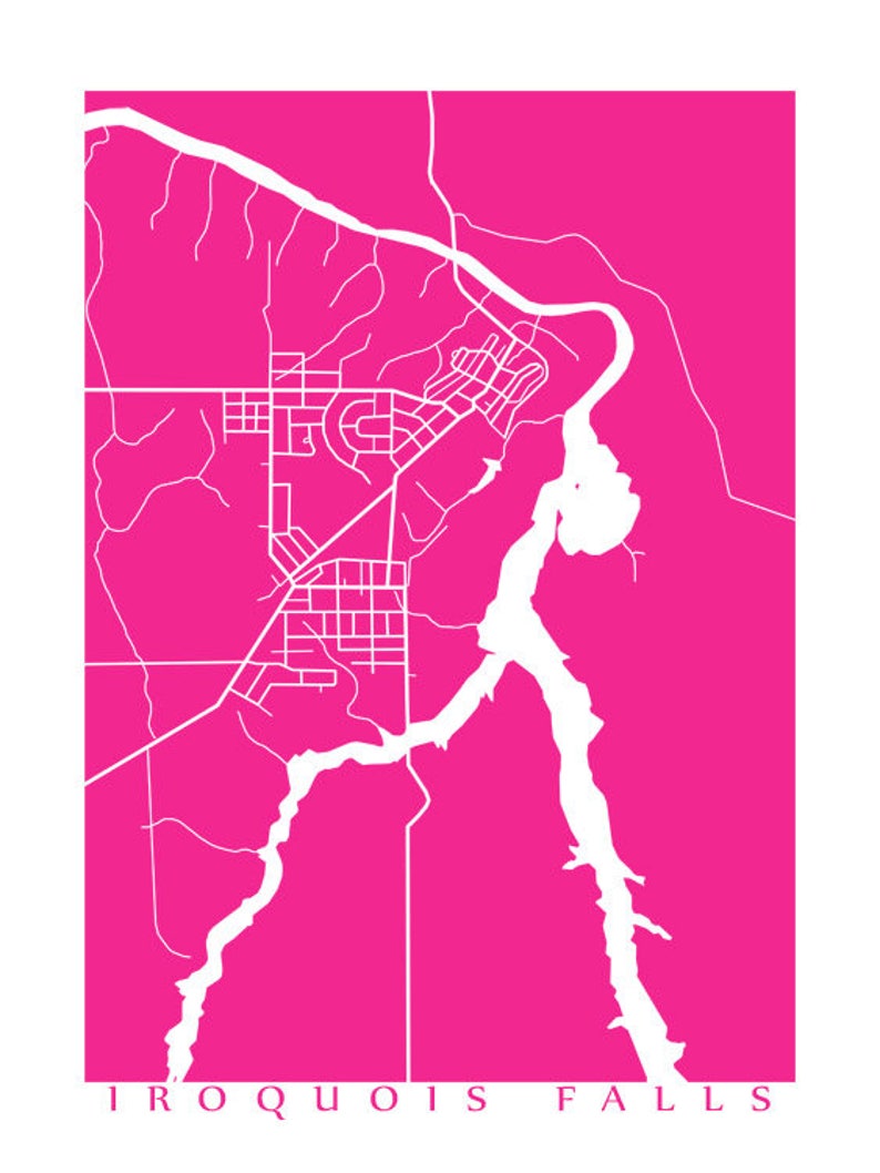 Iroquois Falls, Northern Ontario Map Print image 3