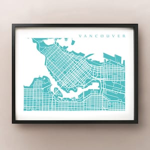 Innenstadt Von Vancouver Karte Posterdruck - BC, Kanada