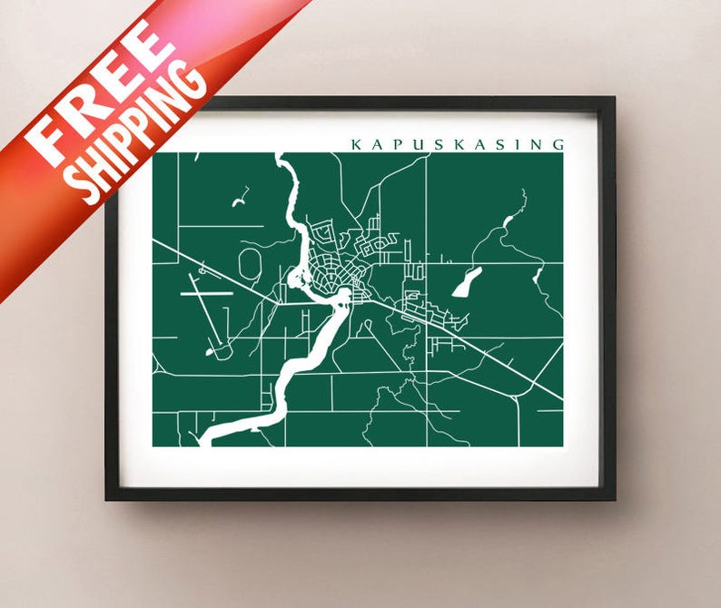 Kapuskasing Cochrane District Ontario Map Print Etsy