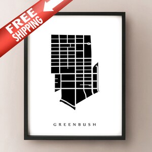 Greenbush Carte - Madison, WI Neighbourhood Art Print