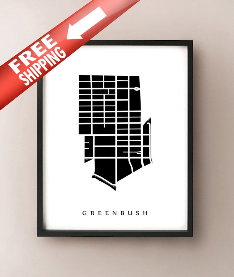 Greenbush Map Madison WI Neighbourhood Art Print Etsy