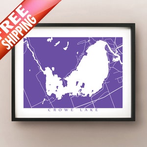 Crowe Lake, ON - Peterborough County (Ontario) Carte Imprimer