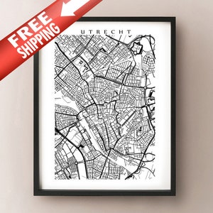 Carte de la ville d’Utrecht - Netherlands Art Poster Print