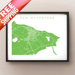 New Waterford, NS - Cape Breton Island, Nova Scotia Karte Druck