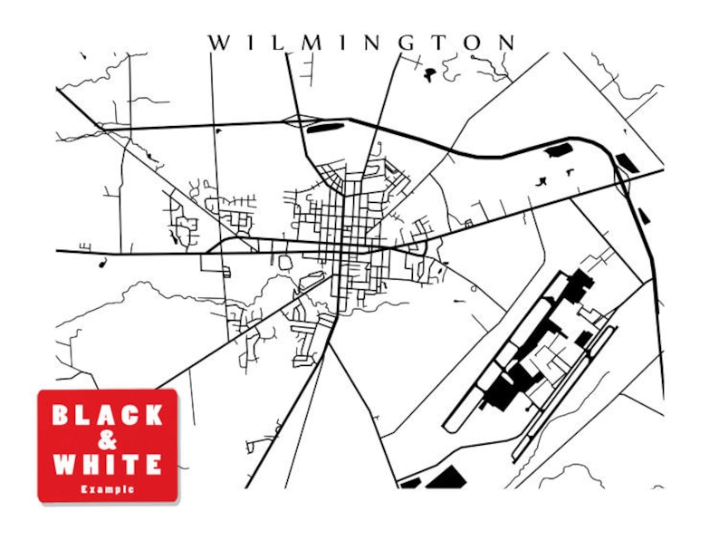 OH Map Ohio Poster Print Wilmington