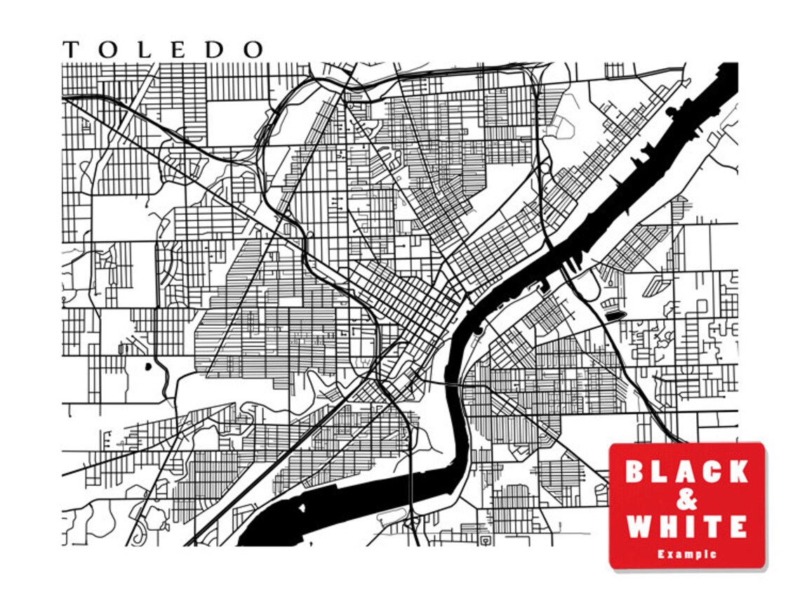 Toledo Map Ohio Poster Print | Etsy