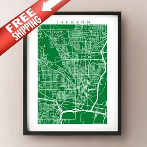 Jackson Map Print - Mississippi Art Poster