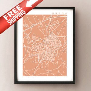 Carte d’Úbeda, Espagne - Art Print