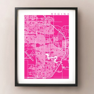 Regina Map Print - Cartel de Saskatchewan