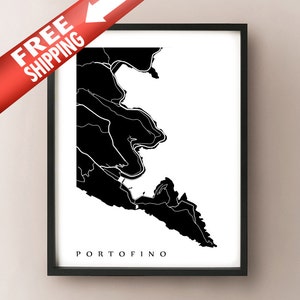 Impressão do mapa de Portofino
