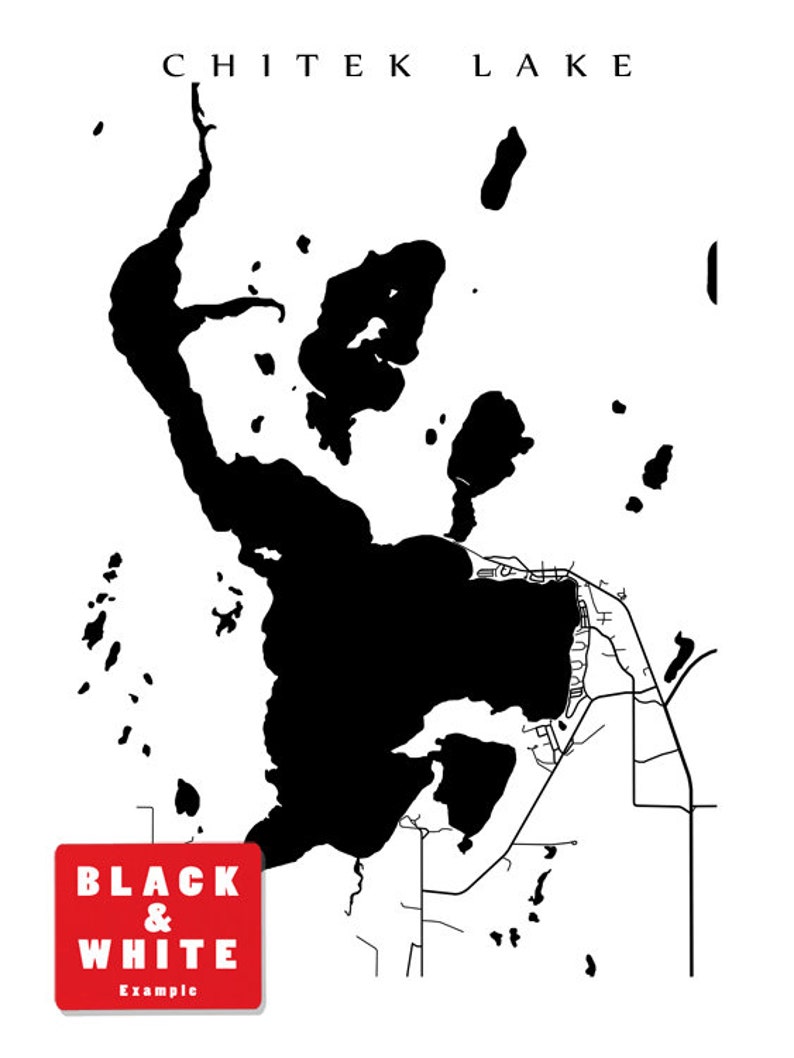 Chitek Lake SK Map Print Saskatchewan Poster Etsy