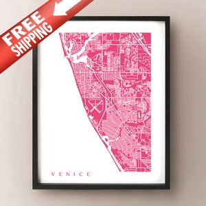 Venetië Kaart Afdrukken - Florida Poster
