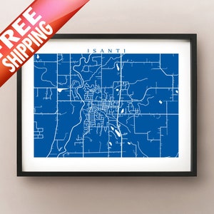 Isanti, MN Karte Druck - Minnesota Poster