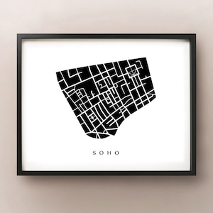 Soho Kaart - Londen, Engeland Buurt Art Print