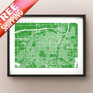 Topeka Map Print - Kansas Poster - Etsy