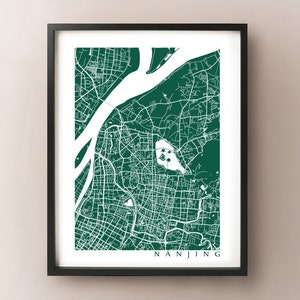 Nanjing Map Print - China Poster Art -