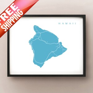Hawaii Island Karte Druck
